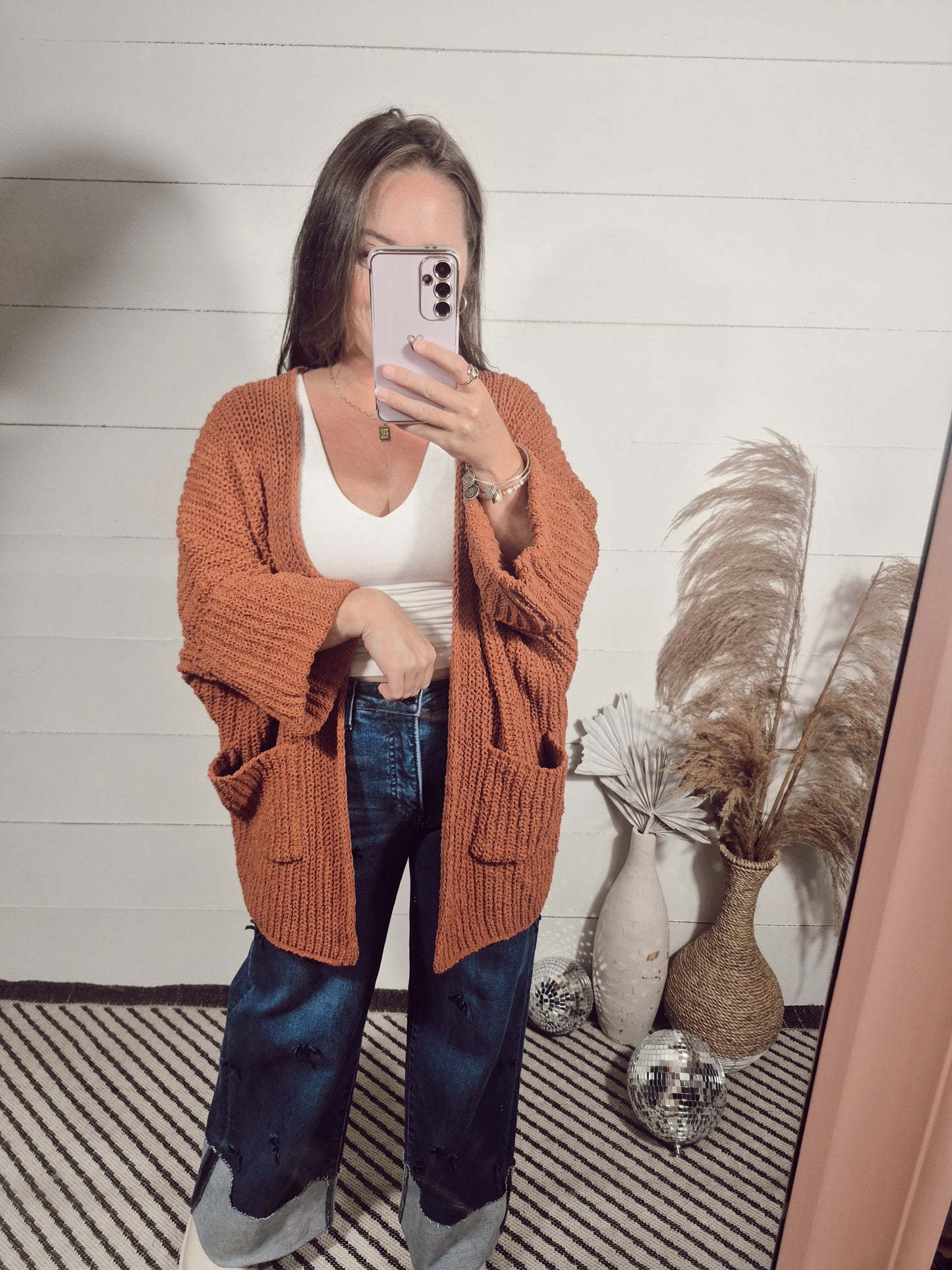 *NEW* Ain't It Fun Cardigan - Rust