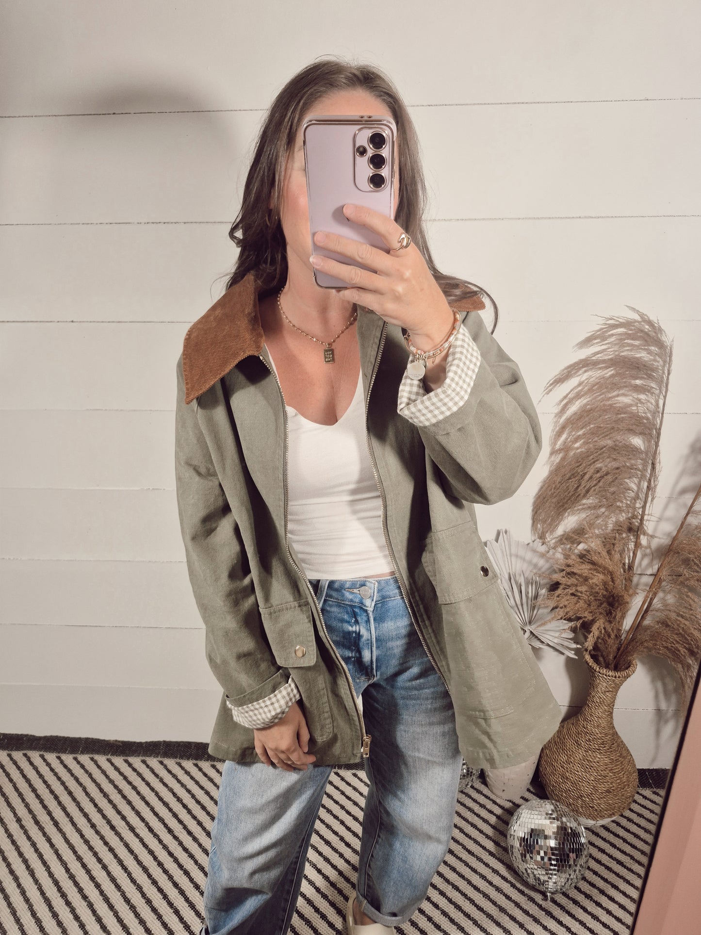 *NEW* Gingham Charm Barn Jacket