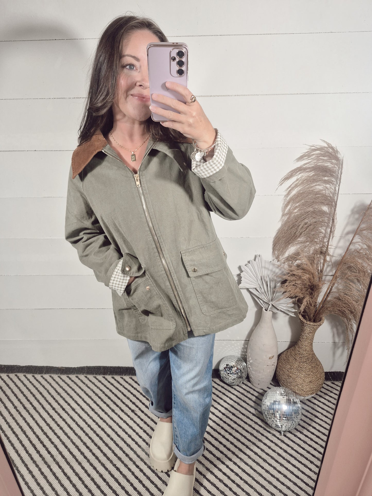 *NEW* Gingham Charm Barn Jacket