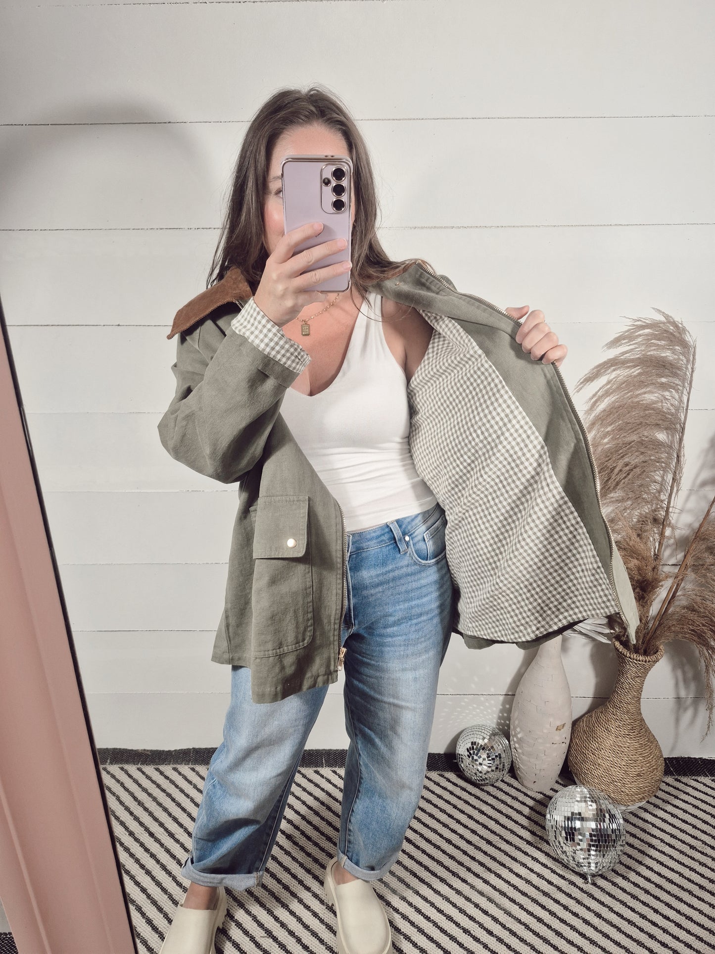 *NEW* Gingham Charm Barn Jacket