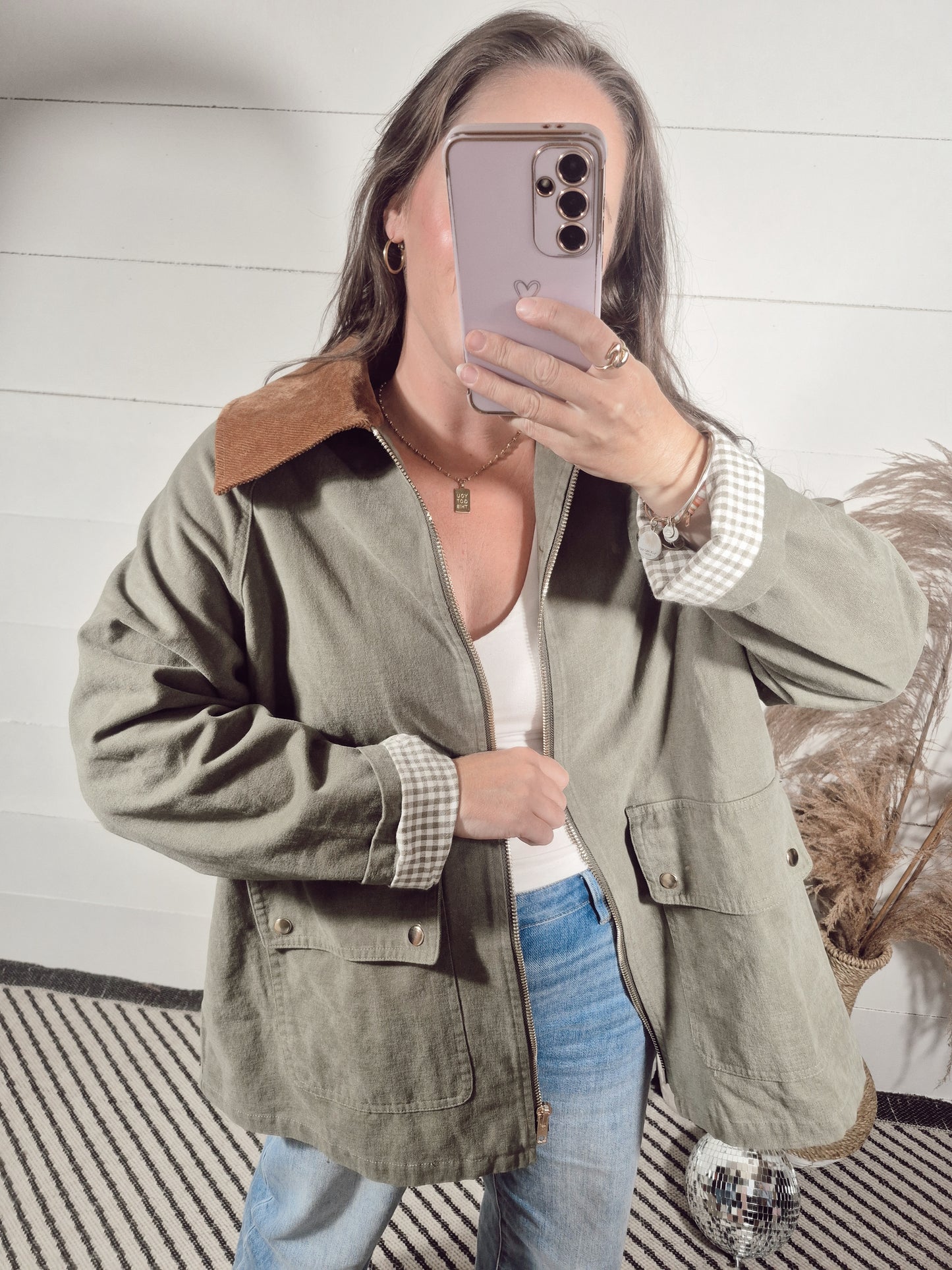 *NEW* Gingham Charm Barn Jacket