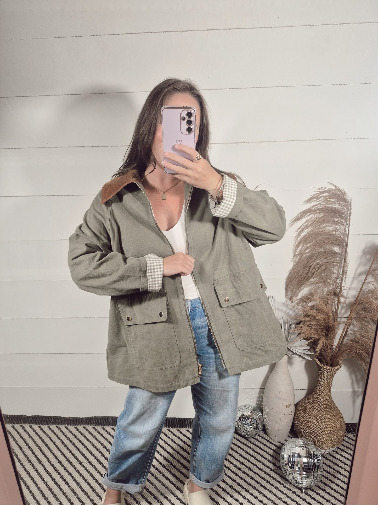 *NEW* Gingham Charm Barn Jacket