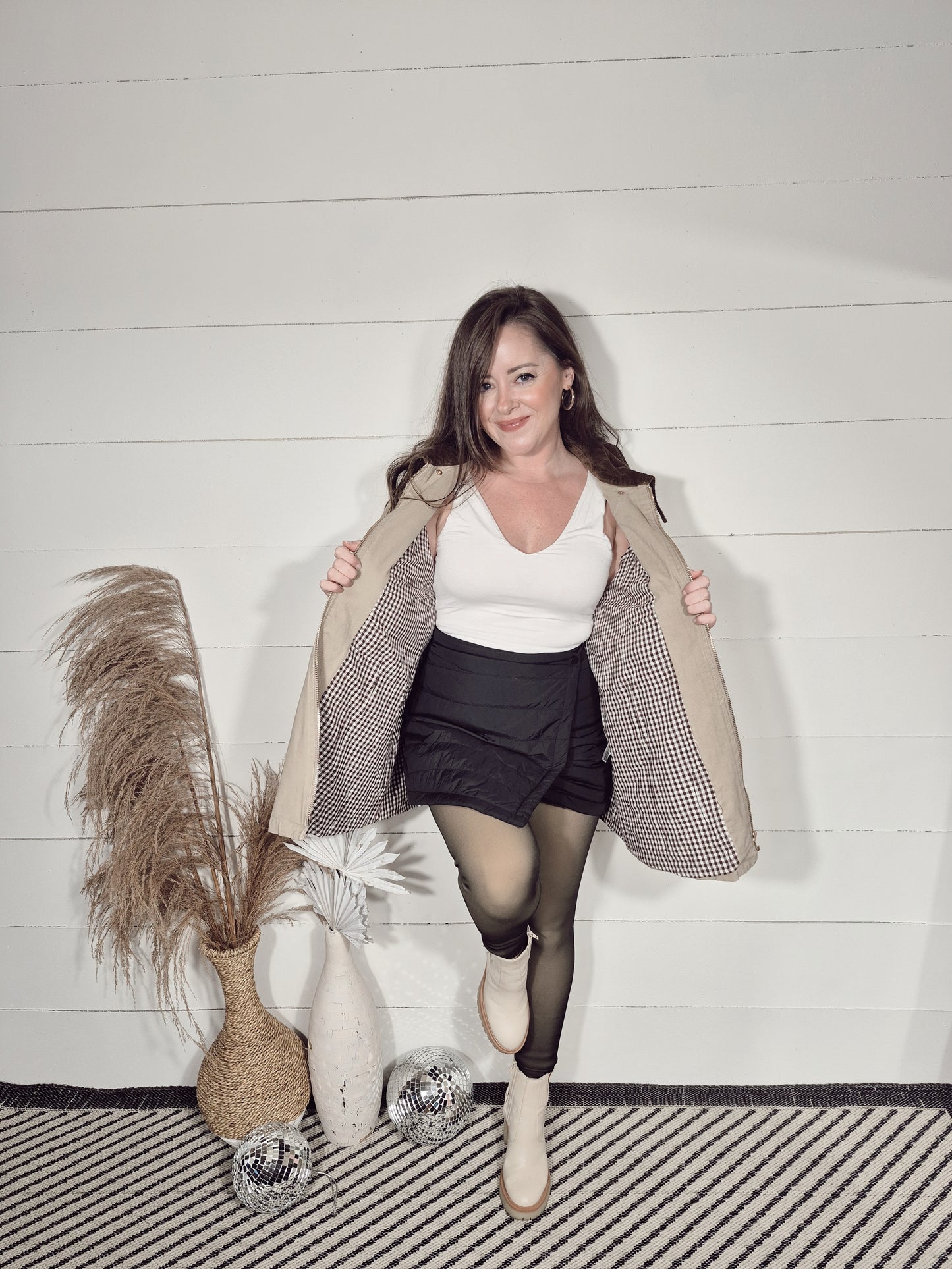 *NEW* Gingham Charm Barn Jacket- Beige