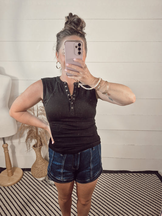 *NEW* Tucker Ribbed Henley Tank