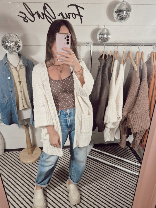*NEW* Ain't It Fun Cardigan- Cream