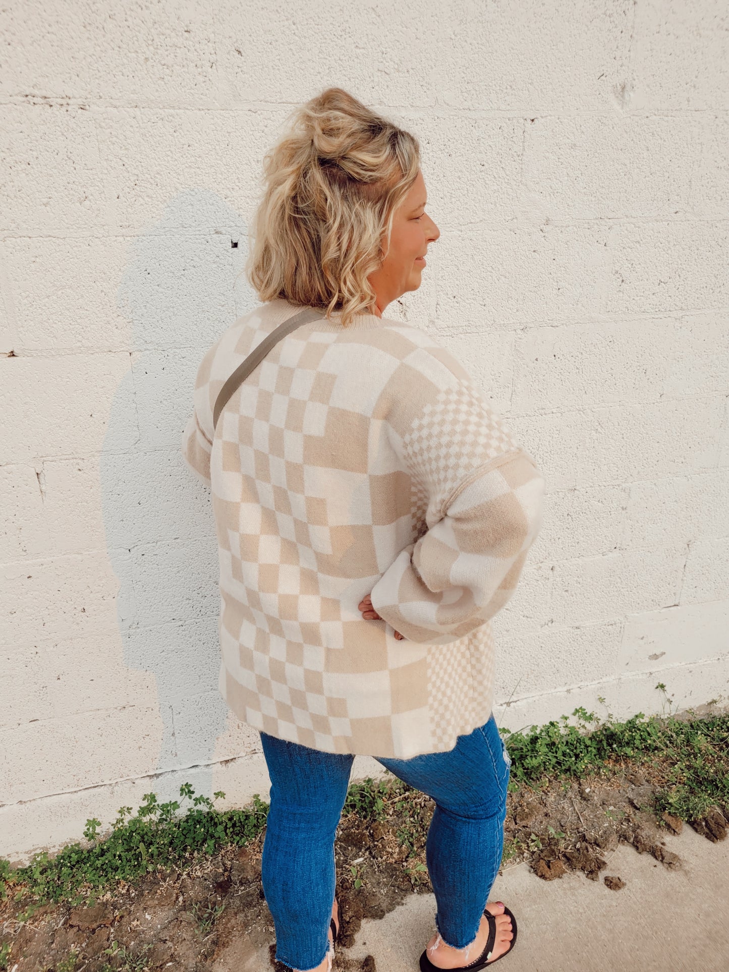 *NEW* Love You Latte Checkered Cardigan